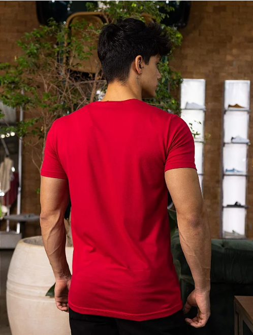 Camiseta Armani Exchange Slim Fit Vermelho ®
