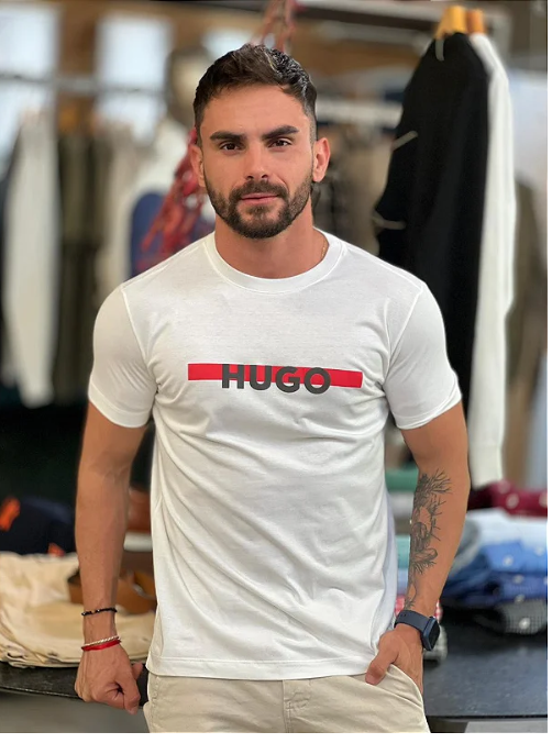 Camiseta Hugo Boss Slim Fit Branco ®