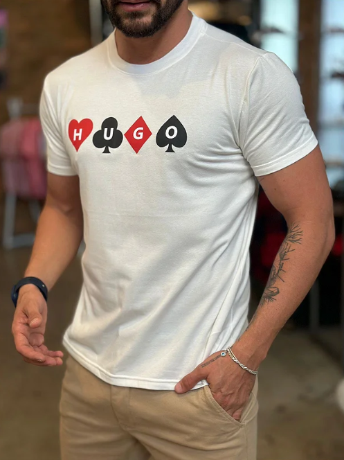 Camiseta Slim Fit Hugo Boss Branco ®