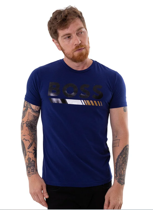 Camiseta Hugo Boss Slim Fit Marinho ®