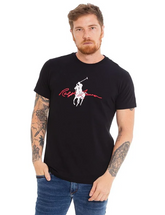 Camiseta Ralph Lauren Custom Fit Algodão Preto ®